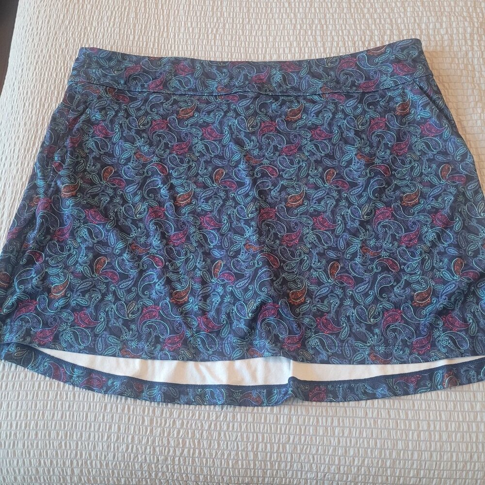 Greg Norman Paisley Pull On Golf /Tennis Athleisure Skort- XXL
